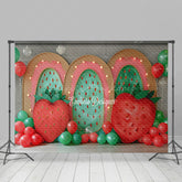 Lofaris Triple Strawberry Arch Balloon Cake Smash Backdrop